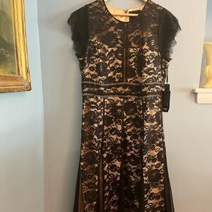 White House Black Market Black Lace Midi Dress
